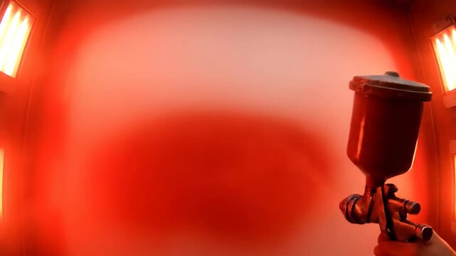 Red light therapy interior, heat lamps emitting red light on skin