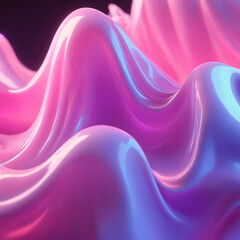 Fototapeta premium Vibrant Glossy Abstract Fluid Waves Background