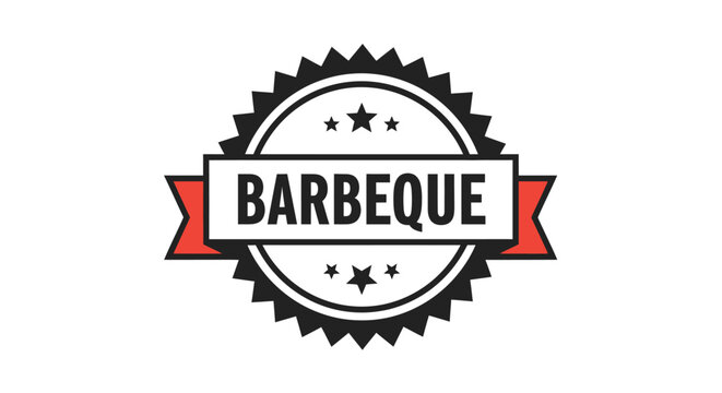 Barbeque vector badge design for bbq grill and summer party event editable vector