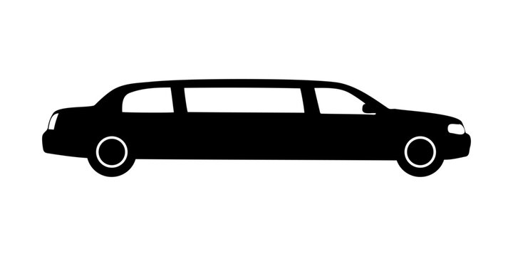 Black limousine silhouette vector flat illustration design.
