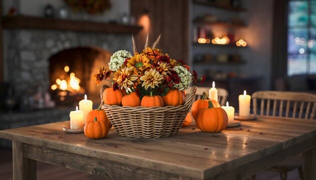 Autumn harvest basket with fruits high resolution photo