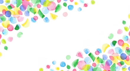 Watercolor shapes scattered on black background isolated illuustration on transparent background