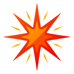 Explosion boom starburst comic book style