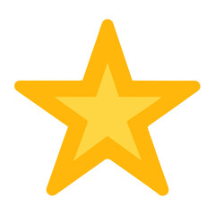 Golden star icon with a lighter yellow inner star on white background