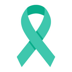 Teal awareness ribbon symbol for health and support