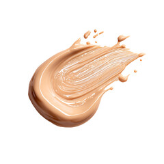 Creamy beige makeup swatch with subtle shimmer on white background