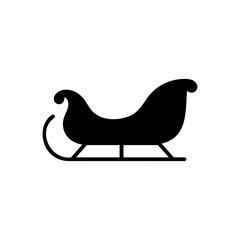 Santa sleigh silhouette vector flat illustration design.