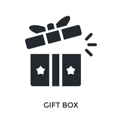 Gift Box Icon Glyph Style. Vector Illustration For Graphic Design