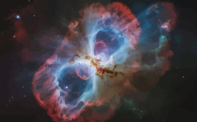 Spectacular Butterfly Nebula Illustration Showcasing Interstellar Gas and Cosmic Dust Formation and Evolution Depicting Astronomical Wonders