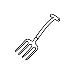 Simple line drawing of a garden fork