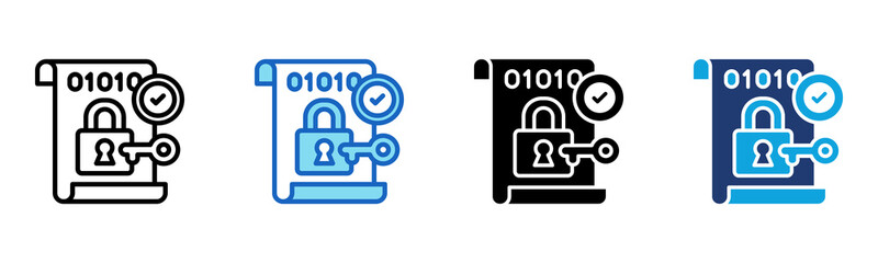 Encrypted Data icon Multi Style Vector Illustration