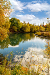 autumn river scene near Whitefish, Montana