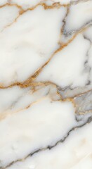 A detailed close-up of luxurious white marble stone, showing gray and gold veins. Perfect background for elegant design projects, decorative, granite, background