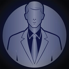Silhouette of a man in a suit and tie business