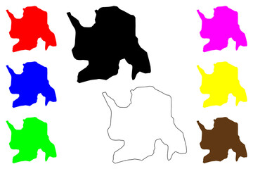 Umuahia city (Federal Republic of Nigeria, Abia State) map vector illustration, scribble sketch Umuhu-na-Okaiuga or Umuahia Ibeku map