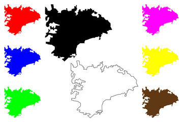 Uromi city (Federal Republic of Nigeria, Edo State) map vector illustration, scribble sketch Uromi map