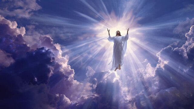 Jesus the lord praying on the Heaven