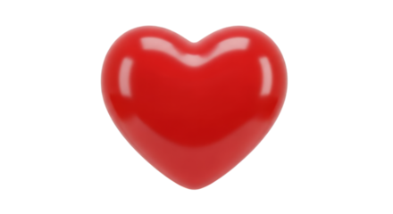 Red heart shape symbol of love valentine's day concept on transparent background