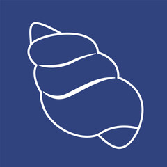 Shell line icon isolated on blue background. Shell icon vector.