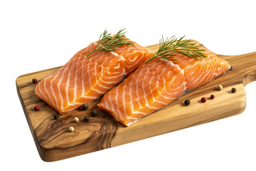 Fresh, vibrant salmon fillets ready for culinary creation, promising a delicious and healthy meal experience for any kitchen.