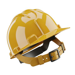 Fototapeta premium Yellow construction helmet on black background isolated illuustration on transparent background