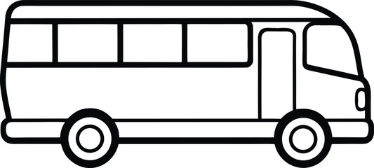Travel Bus Road Trip Outline Drawing Vector