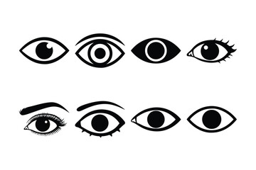 Eye silhouette vector icon set