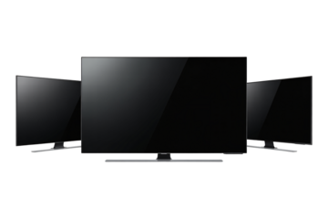 Sleek modern smart TVs showcase home entertainment and cinematic viewing experiences for lifestyle, technology, and design projects