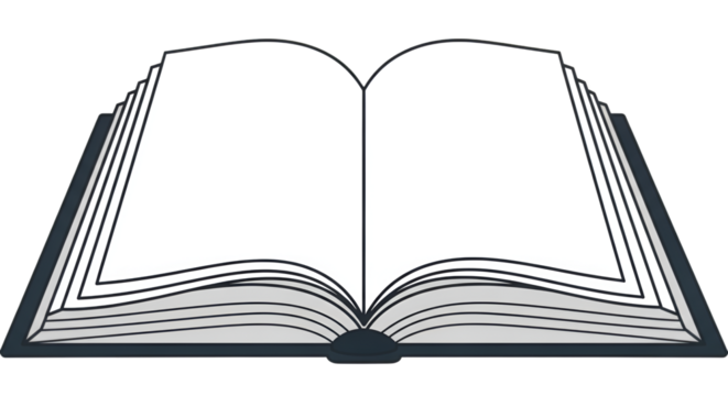 An open book with blank pages provides a striking visual, inviting imagination and creativity.