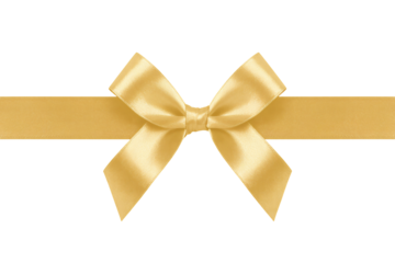 Elegant golden ribbon bow and silk sash perfect for gifts, celebrations, and adding a touch of luxury to special occasions, ideal for any project