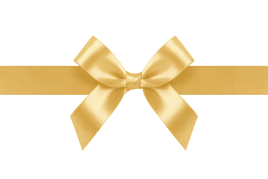 Elegant golden ribbon bow and silk sash perfect for gifts, celebrations, and adding a touch of luxury to special occasions, ideal for any project