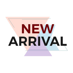 Fototapeta premium New Arrival Banner Design with Modern Typography and Geometric Shapes for Product Launch, Promotion, and Marketing Advertisement