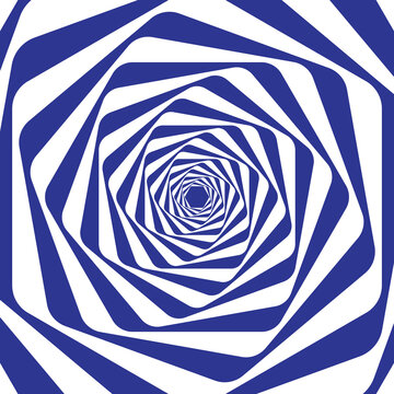 Blue and White Decagonal Spiral Optical Illusion Background