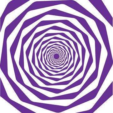 Purple and White Decagonal Spiral Optical Illusion Background