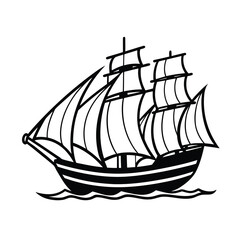 ship on a white background