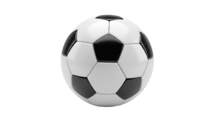 White and gray soccer ball for sports game background use on transparent background