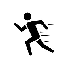 Run pictogram icon silhouette vector flat illustration design.