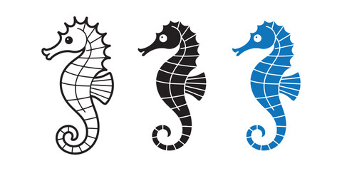 Seahorse Icon. Marine Animal Symbol on White Background