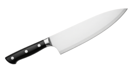 Chef knife professional kitchen cutlery tool for cooking on transparent background