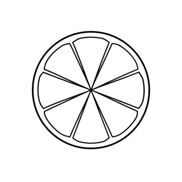Outline of a sliced citrus fruit