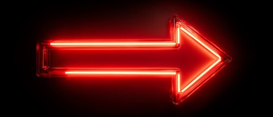 Bright red neon arrow pointing to the right on a dark background