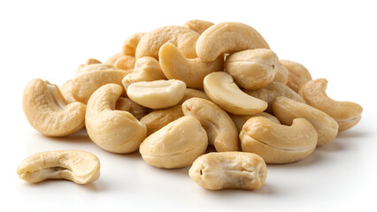 cashew nuts heap isolated on white background