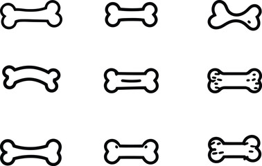 Dog bone vector icon concept illustration with hand holding sign silhouette