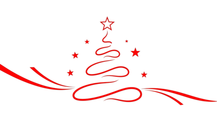 Festive christmas tree holiday season celebration design on transparent background
