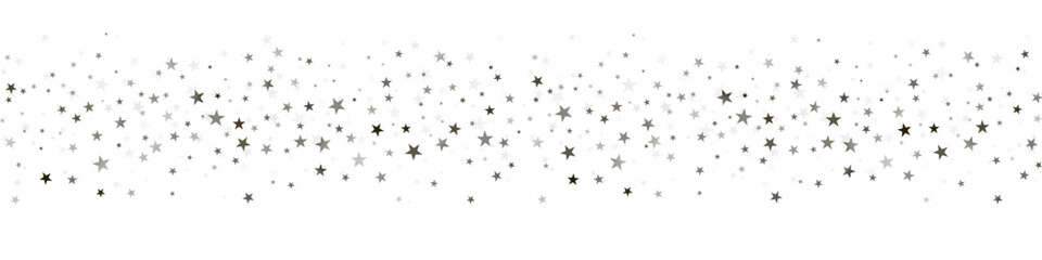 Gold stars vector background, sparkling Christmas confetti border, falling sparkles isolated on white. Shining flying stars glitter backdrop,