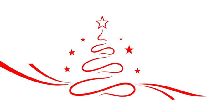 Festive christmas tree holiday season celebration design on transparent background