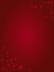 Christmas snow red background. Winter snowflakes subtle frame, greeting card, party event decoration. New Year Holidays gift coupon backdrop. Noel Vector illustration