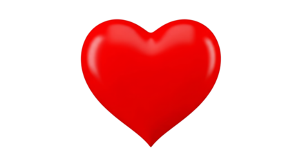 Red heart symbol love valentine's day greeting card design on transparent background