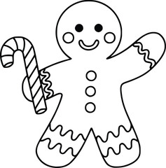Gingerbread Man SVG, Christmas Cookie Outline SVG