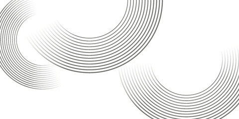 White geometric abstract background overlapping layers on bright space with line effect decoration. Circle style concept modern graphic design element for banner, flyer, card.